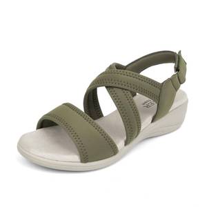 lot 9220 image: ACANER Womenfts Orthopedic Sandals Low Wedge Comfortable Walking Orthotic Arch Support Casual Sandals with Memory Foam(Olive,7)