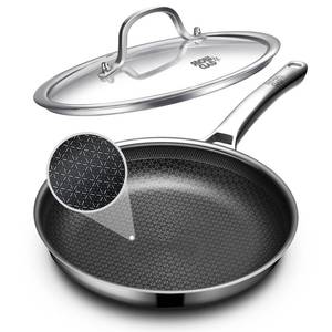 lot 9223 image: OATOFP Non Stick Frying Pans 12 inch, Hybrid Frying Pans Nonstick with Lid,non stick Stainless Steel Skillets, Dishwasher and Oven-Safe Chef Pan, PFOA Free Cookware