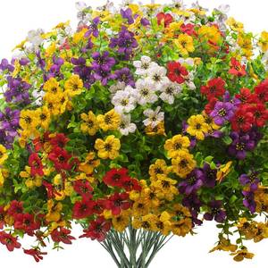 lot 9224 image: Grunyia Artificial Fake Plants Flowers for Outdoor Spring Decoration, 16 Bundles Faux Silk Colorful Daisy UV Resistant Realistic for Outside Porch Patio Home Yard Garden Planters Pots Window Box(Mix)
