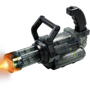 lot 9240 image: Britik Electric Water Gun for Kids Adults Automatic Water Blaster Soaker with LED Lights, Long Range High Capacity Water Toy Outdoor Summer Backyard Pool Beach Party for Kids Ages 6-8, Grey