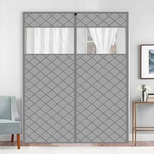 lot 9248 image: Wohomzy Thermal Door Curtain Fits Doors Size 48inx83inCurtain Size 51inx85in, Magnetic Insulated Curtain Center Open, Visible Panels,Keep Warm in Winter Cool in Summer,Gray