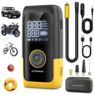 lot 9260 image: Tire Inflator Portable Air Compressor, Ultra Fast Dual-Cylinder Air Pump for Pickup and Large Car Tires with Fine-Tune Mode, Pressure Gauge, 12000mAh fits MPV, SUV, Cars, Motor