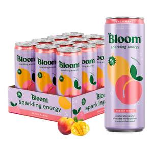 lot 9261 image: Bloom Nutrition Sparkling Energy Drink - Natural Caffeine, Zero Sugar, 180mg Caffeine - Antioxidant-Rich wGreen Coffee Bean, Green Tea Extract, Prebiotics - 12oz 12 pk