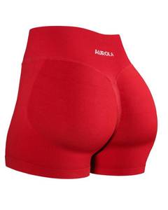 lot 10151 image: AUROLA Influence Collection Workout Shorts for Women,No Roll Up New Scrunch Seamless Gym Short-2.5in Inseam, Chili Red, S