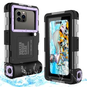 lot 10157 image: Underwater Diving Phone Case for Snorkeling,Professional 50FT15M Waterproof for iPhone 1716151413Pro Max Samsung Galaxy S25242322UltraPlus Universal Photo Video Scuba Housing Purple Black