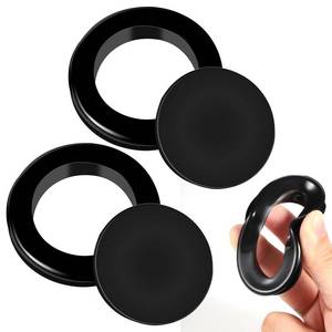lot 10166 image: 2 Pieces Silicone Patio Table Umbrella Hole Ring Plug and Cap Set for Outdoors Patio Garden Table Deck Yard, 2inch(Black)