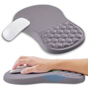 lot 10179 image: Kuosgm Ergonomic Mouse Pad Wrist Support with Memory Foam Massage Bulge, Carpal Tunnel Pain Relief Mousepad Wrist Rest for Mouse(12x8 inch, Silver Gray Light Purple)
