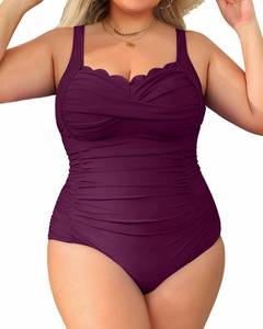 lot 10189 image: Aqua Eve Womens Plus Size One Piece Swimsuit- Tummy Control Bathing Suit Full Coverage Swimwear Violet Purple 20W