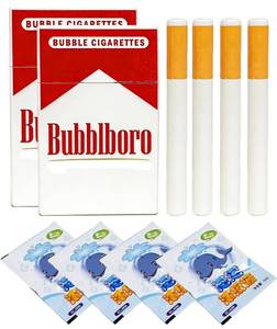 lot 10191 image: 2 Pack Bubble Cigarette Pack, Mini Bubble Blower Sticks Stress Relief Toy for Men Women, Birthday Christmas Party Gift (0531-new) (Red)