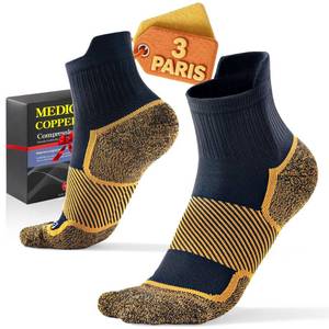 lot 10204 image: Firm Copper Compression Ankle Socks 20�30 mmHg for Women and Men (3 Pairs) � Medical Support for Circulation, Swelling, Odor Control and Foot Fatigue