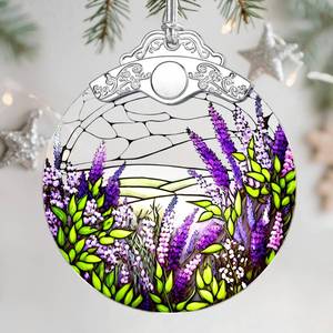 lot 10236 image: Christmas Ornaments Stained Glass Ornament, Christmas Tree Ornament, Hanging Ornaments for Home Decor and Xmas Tree Decorations � Exquisite Holiday Decor, Gifts and Holiday Present - Lavender
