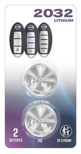 lot 10257 image: (2 PACK) CR2032 2032 Replacement Battery Smart Remote Key Fob OEM fits key case shell prox (2007-2022) for Nissan 370Z Altima Armada GT-R Kicks Leaf Maxima Murano Pathfinder Rogue Sentra Titan Versa