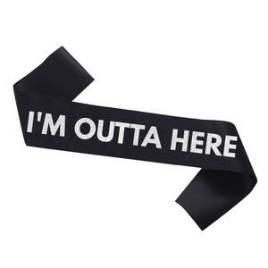 lot 10258 image: Going Away Divorce or Retirement Sash Iftm Outta Here Sash Finally Graduated Decorations Class of 2026 Gifts Congrats Grad Graduation Party Supplies,Black Silver