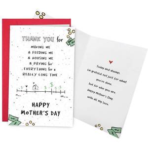 lot 10282 image: 2 pack Ogeby Funny Motherfts Day Card for Women, Humor Motherfts Day Card for Mom, Thank You for Raising Me