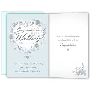 lot 10285 image: YIWANSIN Elegant Wedding Card for Bride and Groom, Romantic Congratulations Card Gift for Newlyweds, Bridal Shower Cards