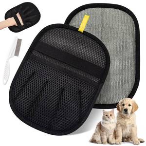 lot 10286 image: Pet Hair Removal Glove for Dogs and Cats, Upgraded 2PCS Five-Finger Electrostatic Pet Hair Remover with Grooming Comb, Reusable Washable Magic Brush Hair Tool Mitt for Clothing, Couch, Carpet, Car Seat