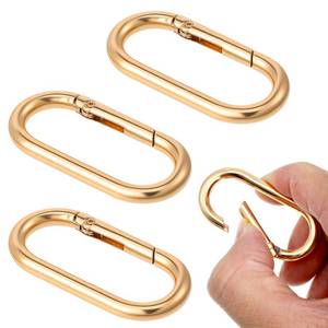 lot 10291 image: Quilax 3 Pcs Bag Charm Clip, Spring Oval O Ring Gold Keychain Clip for Purse Keychain, Bag Strap, DIY, Belts Extender, Alloy Purse Clips(Gold)