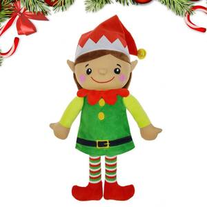 lot 10298 image: DearSun 16in H Adorable Plush Christmas Elf Soft Stuffed Santafts Little Helper Adorable Handmade Plush Boy Elf (Tan Boy Elf)