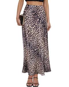 lot 10315 image: Womenfts 2026 Satin Maxi Skirt Elastic High Waisted Casual A-Line Silk Long Skirts Large