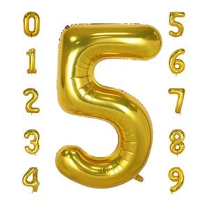lot 10342 image: Inscool 40 Inch Gold Large 5 Number Birthday Balloons,Giant Jumbo Balloons for Party, Golden Birthday Party Decorations Number Balloon for Wedding Anniversary Celebration