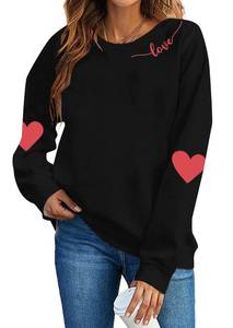 lot 10344 image: FLOYU Valentine Sweatshirt for Women Be Mine Valentine Pullover Lover Heart Graphic Tops Valentinefts Day Romantic Sweater Black Small