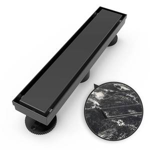 lot 11595 image: WEBANG 12 Inch Linear Shower Drain Rectangular Floor Drain with Accessories Reversible 2-in-1 Cover Tile Insert Grate Removable SUS304 Stainless Steel CUPC Certified Matte Black