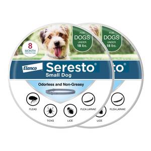 lot 12289 image: Seresto Small Dog Vet-Recommended Flea and Tick Treatment and Prevention Collar for Dogs Under 18 lbs.  2 Pack