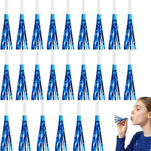 lot 12306 image: Sumind 24 Pcs Blue Noise Makers Metallic Fringed Party Blowers Horns Whistles Noisemakers Party Favors for Adults Birthday Graduation Sporting Events Celebration Surprise Supplies