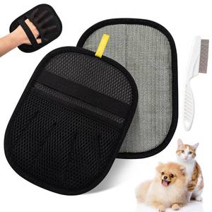 lot 12314 image: Pet Hair Removal Glove for Cats and Dogs, Upgraded Electrostatic Five-Finger Pet Fur Remover Gloves with a Fine-Tooth Comb Brush, Reusable Hair Removal Tool for Fabric Surface, Car Seat (9.45in x 6.69in)