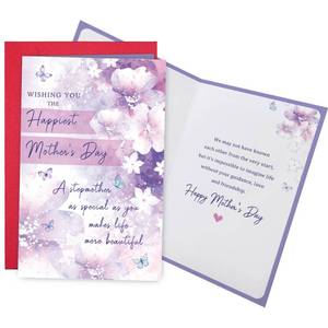 lot 12339 image: Ogeby Heartfelt Purple Floral Motherfts Day Card for Stepmother, Happy Mothers Day Card from Stepson Stepdaughter, A Stepmother As Special As You Make Life More Beautiful