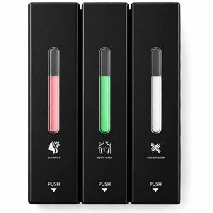 lot 13185 image: Shampoo and Conditioner Dispenser Wall Mounted, 3-Chamber Shower Soap Dispenser for Bathroom, 1200ML Large Capacity, No-Drill Installation, Clog-Free Pump for Thick Liquids (black-3-pack)