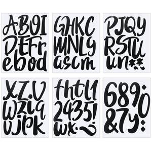 lot 13189 image: Outus 576 Pieces 8 Sheets Letters Stickers Self Adhesive Vinyl Letter for Graduation Cap Alphabet Number Stickers Mailbox Numbers Sticker, Decals for Classroom Decor Sign Door(Black,6 Inch)