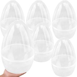 lot 13203 image: Octaday 6 Pcs 10 Inch Clear Plastic Easter Eggs Jumbo Transparent White Empty Eggs Fillable for Easter Basket Stuffers Party Supplies