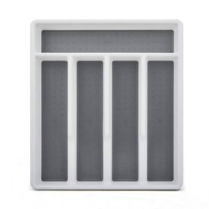 lot 13224 image: HaWare Silverware Tray for Drawer with Five Sections, Flatware OrganizerCutlery Holder with Soft Grip Lining and Non-slip Rubber Feet, Multi-Purpose Storage for Kitchen, Office, Bathroom Supplies
