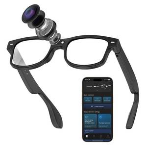 lot 14146 image: CJkao Smart AI Glasses with Camera for Men, HD Camera Video Recording, Voice Assistant Control, Bluetooth Music Glasses for Teenager(G3-White)