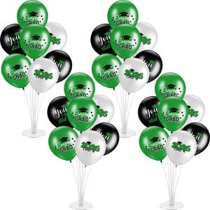 lot 14174 image: Relaxgiant 4 Set Graduation Party Balloon Stand Kits for Table Centerpieces Balloon Tables Holders with Congrats 2026 Graduation Party Decorations for School College Photo Props(Green)