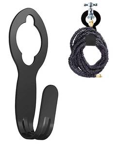 lot 14194 image: Ebliiny Garden Hose Hanger - Heavy Duty Metal Holder for 50ft25ft Expandable Hose, Supports 110lbs - Portable Garage Storage