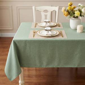 lot 14196 image: IVAPUPU Textured Linen Table Cloth for Rectangle Table - Sage Green Tablecloths Rectangular Waterproof Wrinkle Free Wipeable Dining Cover for Spring Wedding Birthday Kitchen Decor, 60 x 104 Inch