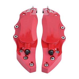 lot 14200 image: 2Pcs Car Aluminum Brake Caliper Protector Cover Fits 16in-17in Wheel Hub, Medium (Red)