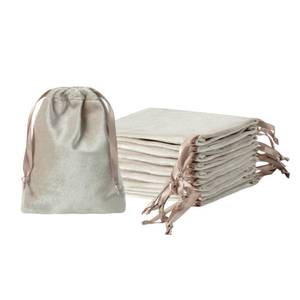 lot 14205 image: QIANF 12pcs Light Champagne Velvet Drawstring Bags 3x4 inches Glossy Small Velvet Cloth Gift Bags Jewelry Pouches for Storage Wedding Party Favor Christmas