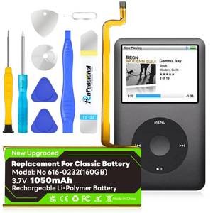 lot 14221 image: OHZHAO 2026 Upgrade Replacement 1050mAh Long-Lasting Classic Battery 616-0232 Compatible with iPod Classic 5th - 7th Generation Video A1136 A1238 6th 80GB 6.5th 120GB 7th 160GB 5th 30GB with Tool Kits