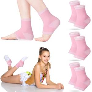 lot 14241 image: Tarpop 3 Pair Ankle Compression Sleeves for Kids Ankle Brace Compression Sleeves Foot Arch Sock for Girls Sports Running Dance Fitness Gymnastics(Pink,Small)