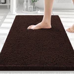 lot 14244 image: Smiry Luxury Chenille Bathroom Rugs 30x20, Extra Soft and Absorbent Shaggy Bath Mat, Machine Washable, Non-Slip Plush Carpet Runner for Tub, Shower, and Floor, Home Decor Accessories, Brown