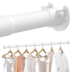 lot 14252 image: Supforce Closet Rods for Hanging Clothes, 17 to 39 Inches Stepless Adjustable Metal Closet Rod, 1.3 Inches Heavy Duty Clothes Hanging Rod for Closet Wardrobes Laundry RV, White