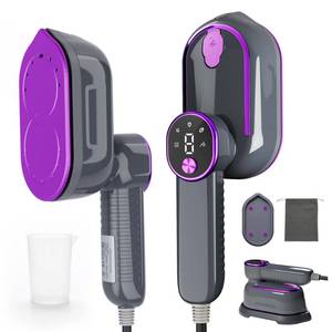 lot 14289 image: Travel Steamer for Clothes, 2 in 1 Clothes Steamer Handheld, 1200W 4 Modes 10s Fast Heat-Up, 180° Rotating Handle Ceramic Soleplate, 6.23FT Extended Power Cord, for Travel Home Office