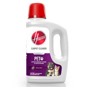 lot 14299 image: Hoover Pet Carpet Cleaner Solution, 64 oz., Tropical Breeze Scent, Deep Cleaning Carpet Shampoo Solution, Eliminates Urine Stains and Odors, Pair with Hoover Carpet Cleaner Machine