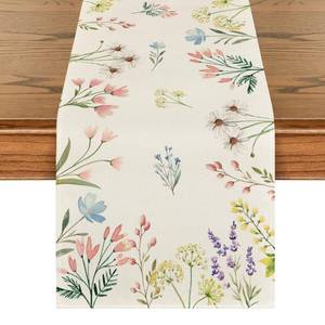 lot 14303 image: Artoid Mode Flowers Spring Table Runner, Seasonal Summer Fall Kitchen Dining Table Decoration for Home Party 13x120 Inch