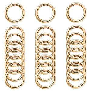 lot 14306 image: FZWONVUC 24 Pcs Mini Locking Carabiner Mini Carabiner Clip Keychain Rings Small Carabiner Key Chain Rings Bulk for Purses Paper Crafts Keyrings Buckle Bags DIY (Gold-OD1.0 inches)