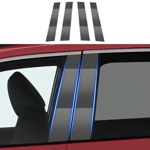 lot 14307 image: JIEZMO Car Door Window B Pillar Trim Film Carbon Fiber Style for Toyota RAV4 2019 2020 2021 2022 2023 2024 2025 Automotive Exterior Accessories B-Pillar Post Protection Decor TPU Sticker Cover 4-Pcs