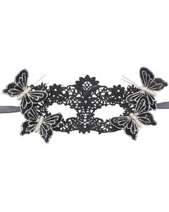 lot 14314 image: Zinniday Lace Masquerade Masks for Women - Elegant Black Venetian Mask with 4 Butterfly Hair Clip, 1920s 50s Party Antique Eyemask Feather Halloween Face Mask for Woman Lady Carnival Prom Party